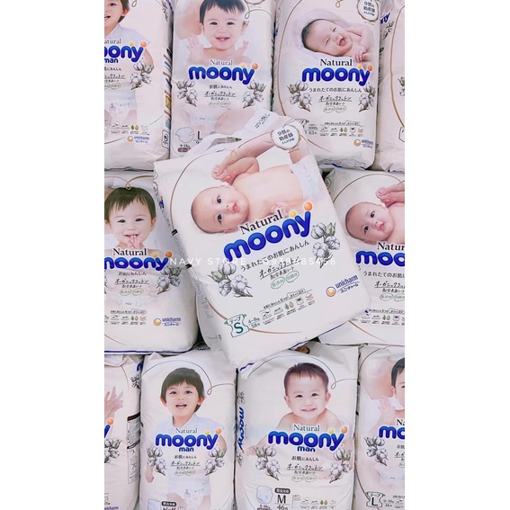 Tã bỉm moony natural nội địa nhật dán/quần nb63/s58/m48/l36/xl32