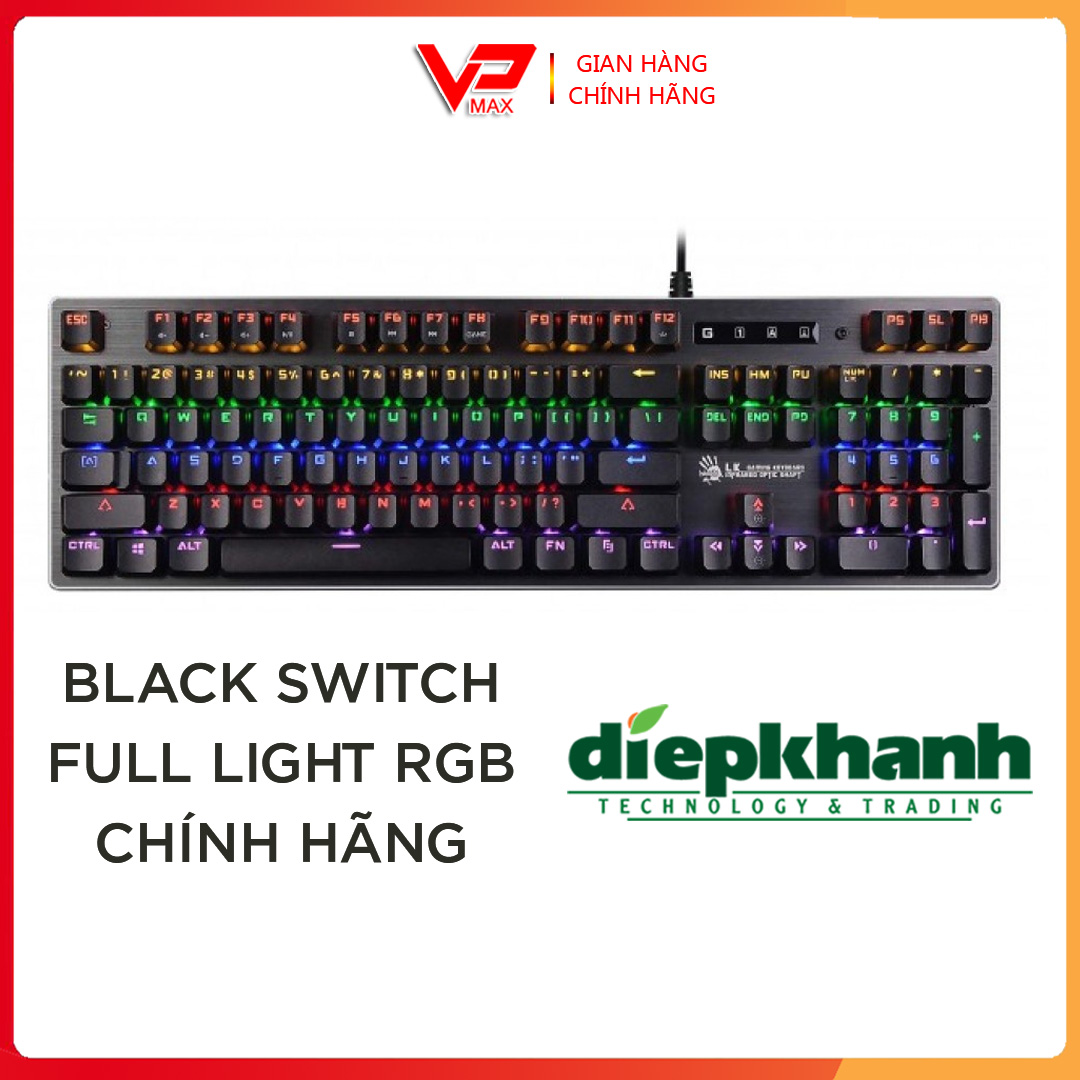  Bàn phím cơ Cao cấp RGB  Gaming cực tốt Bloody B760 Full Light Strike RGB Optical Black Switch Gaming Keyboard - Hàng Chính Hãng - VPMAX - Bàn phím chơi game bàn phím máy tính đèn led đủ màu 