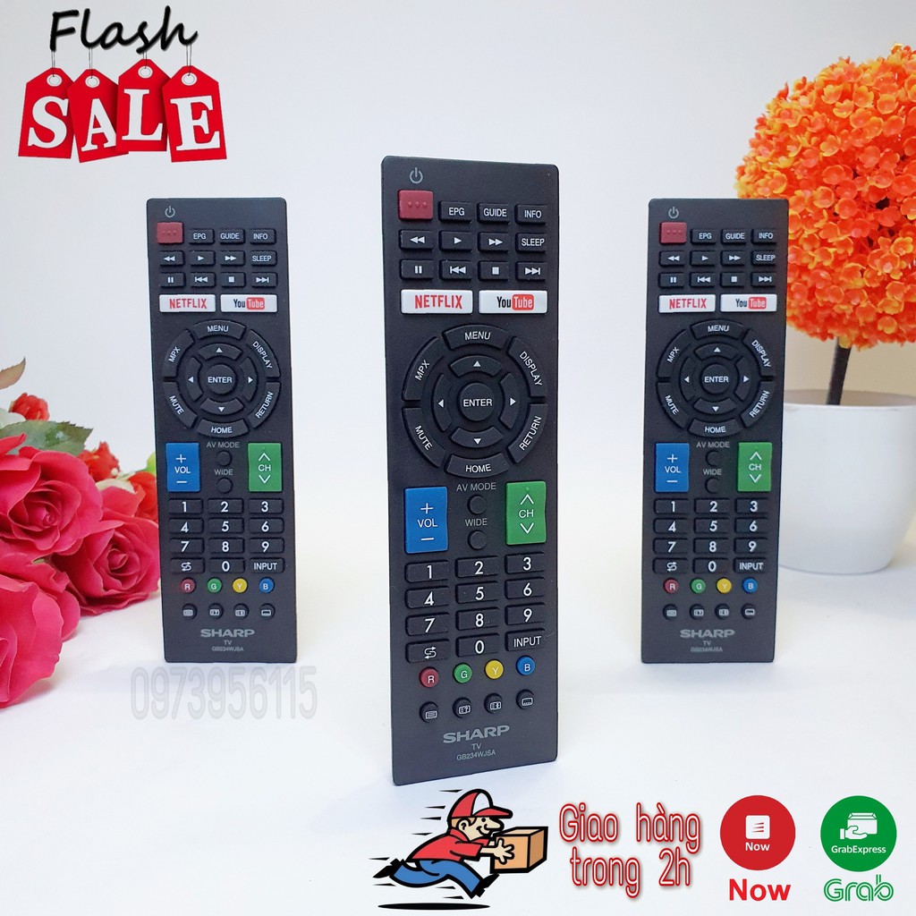Điều khiển tivi SHARP smart 🎀FRRE SHIP🎀 hàng chuẩn phím bấm mềm siêu nhạy