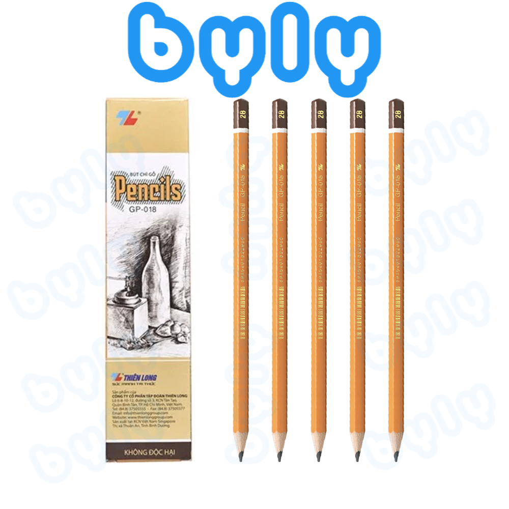Hộp 10 cây bút chì gỗ ruột chì 2b thiên long gp-018 - byly store có giao hoả tốc