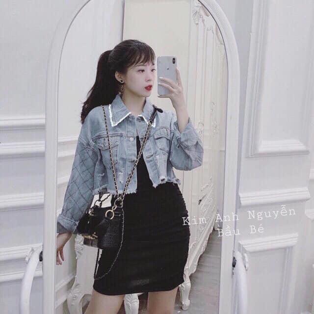 ( ẢNH THẬT) ÁO KHOÁC JEAN TRẦN CHỈ TAY CÁCH ĐIỆU THỜI TRANG HÀN QUỐC, AMELIA