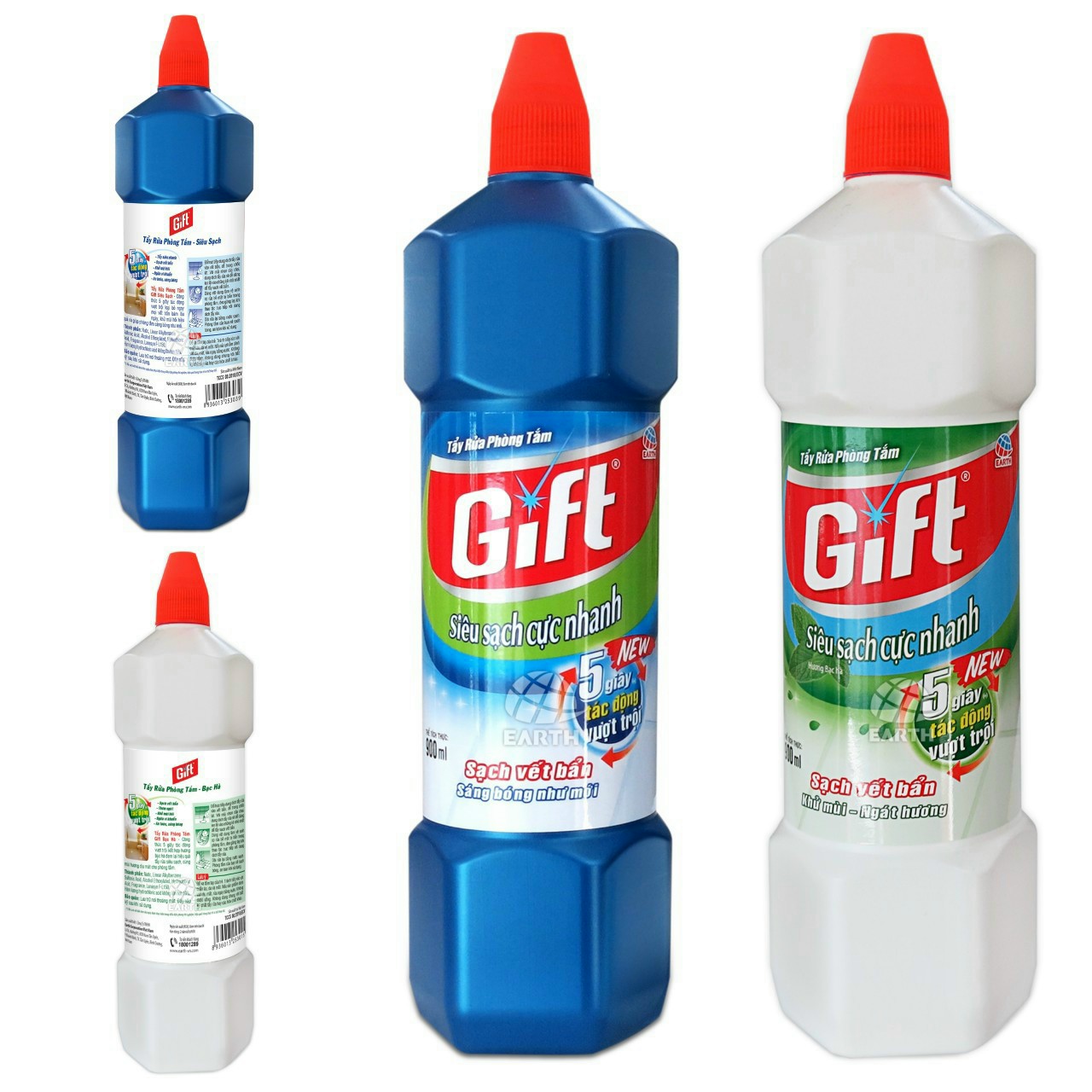 Nước tẩy nhà tắm Gift (Siêu sạch/ Bạc Hà) chai 900ml