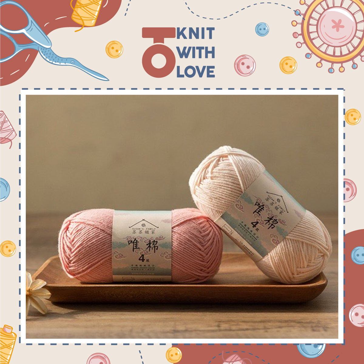 Len cotton màu sắc đa dạng Susan’s Family 4 chuyên móc thú bông mềm mượt, không bai nhão 50gr/cuộn (Bảng màu 2)