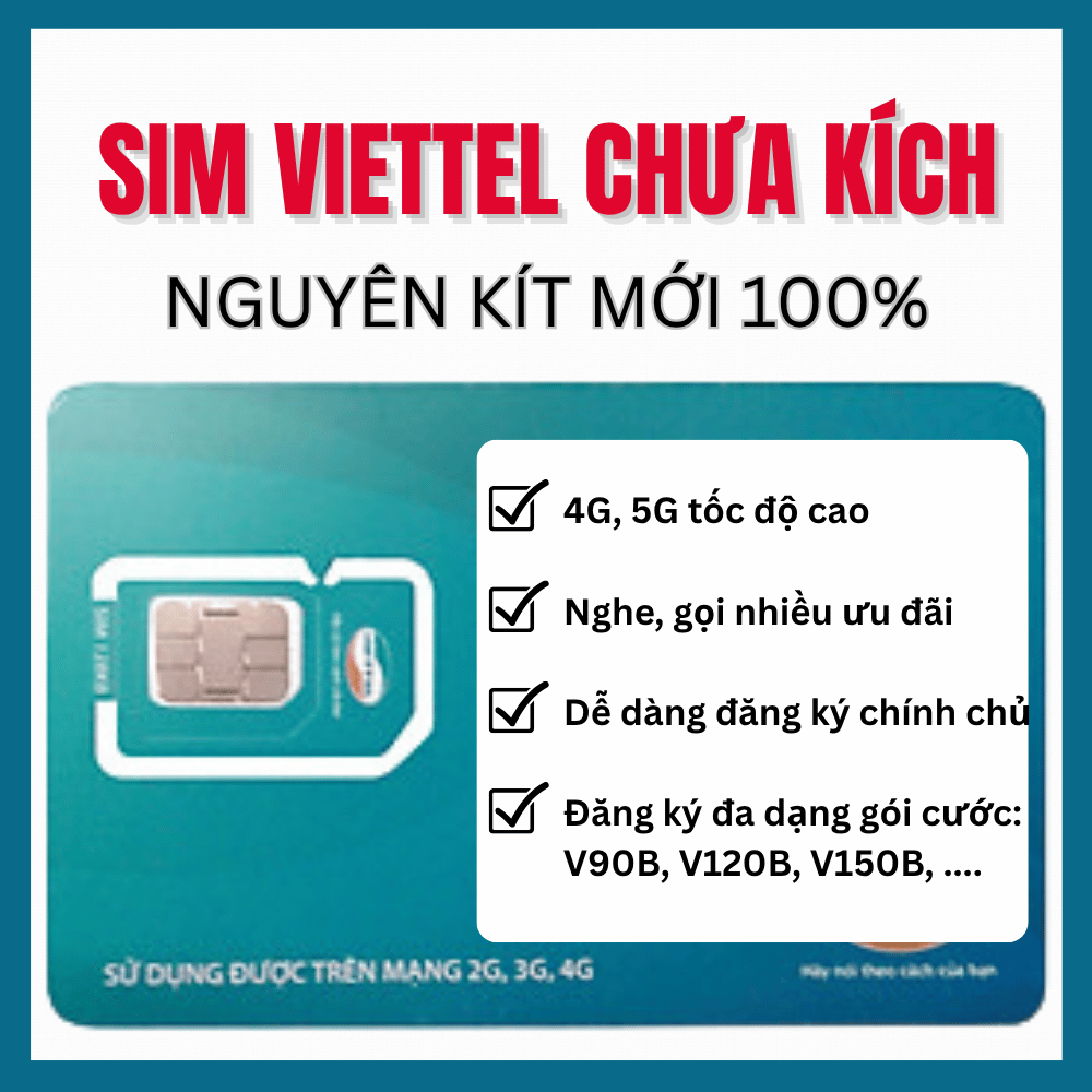 Sim 4G Viettel Chưa Kích 10 số - Đăng Kí Chính Chủ Sử Dụng Nghe Gọi , Nhắn Tin , Đăng Kí Mạng Gói SD