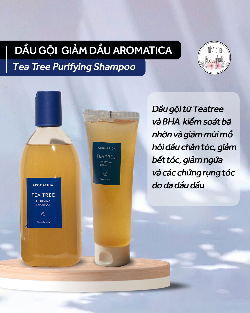 Dầu gội kiềm dầu aromatica tea tree purifying shampoo