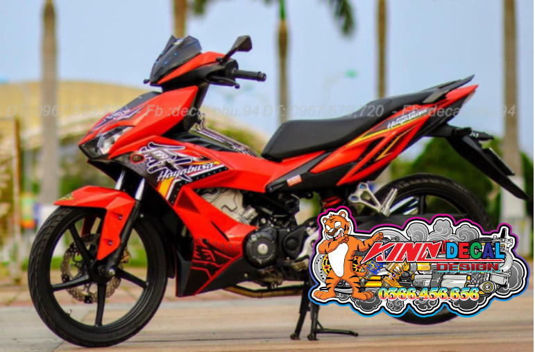 Tem Rời Winner X mẫu hayabusa màu đỏ đen trắng vàng