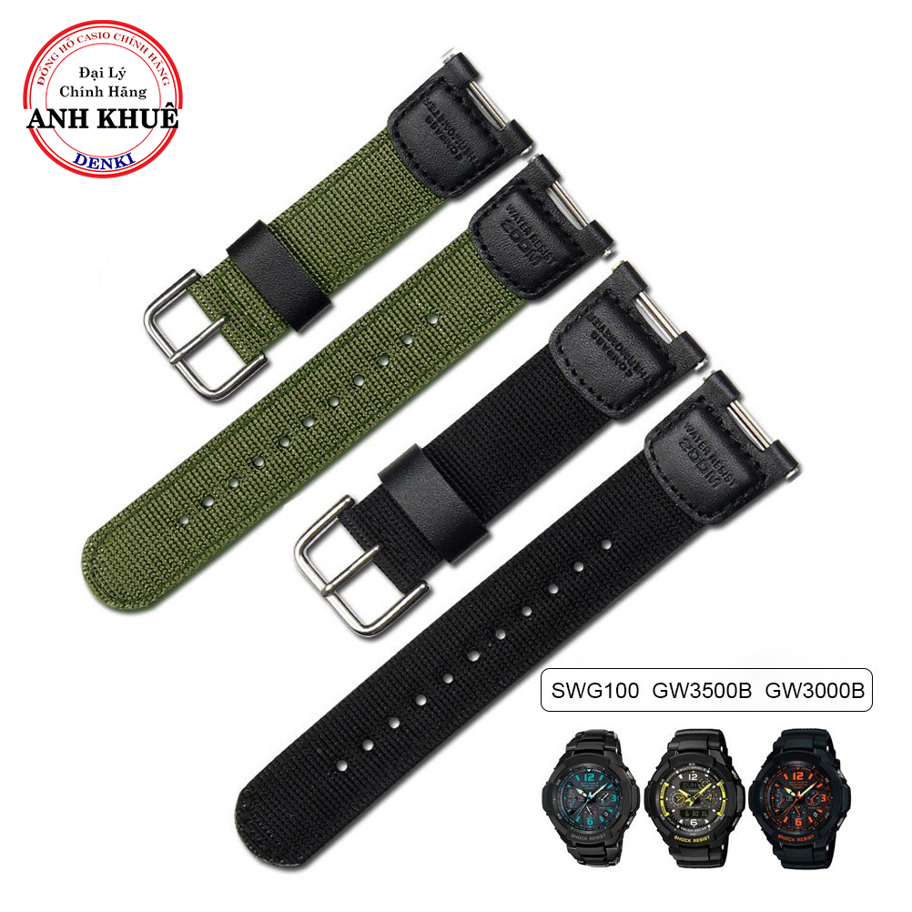 Dây đồng hồ vải dù thay thế cho đồng hồ casio ae1200 sgw-100 sgw100