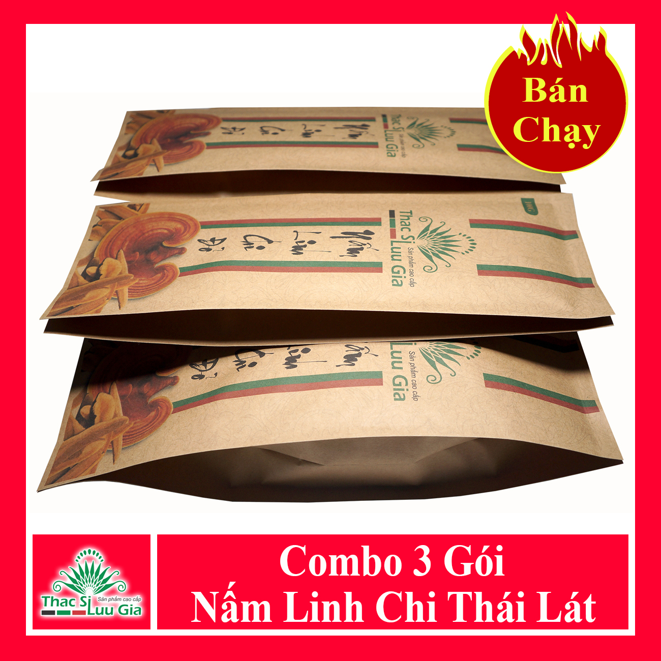 3 gói Nấm linh chi thái lát