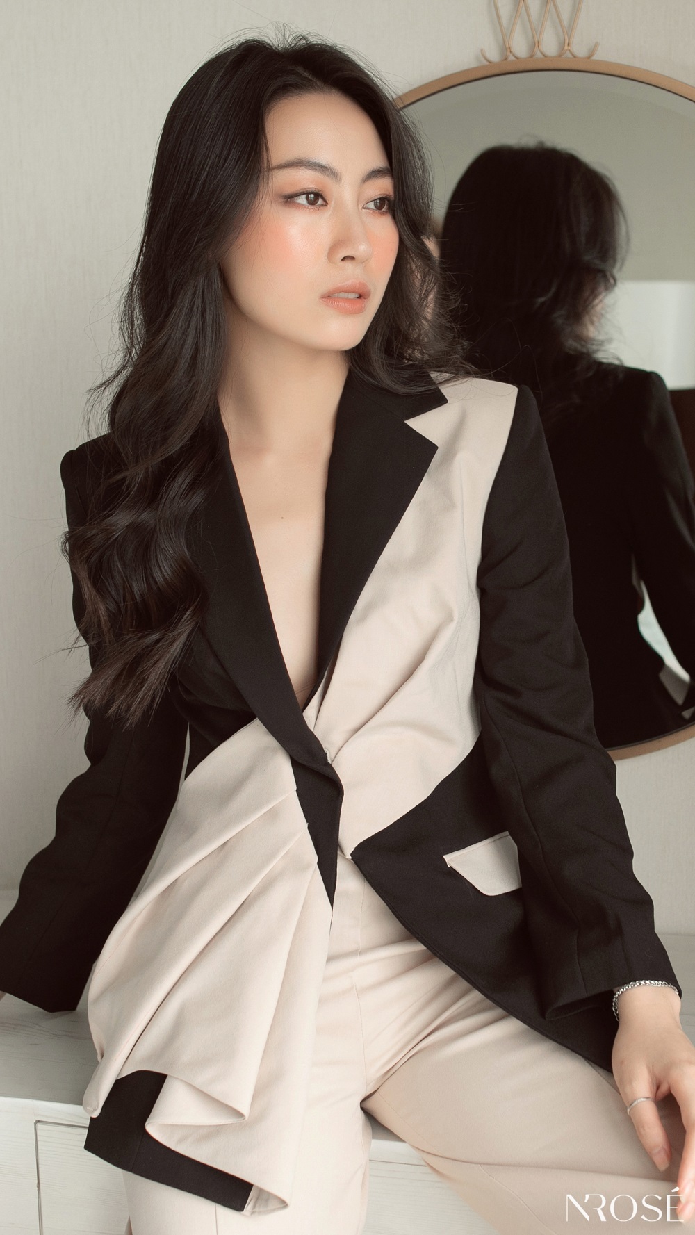 N'rosé - áo vest 2 màu kiểu nữ trang trọng keva vl0401