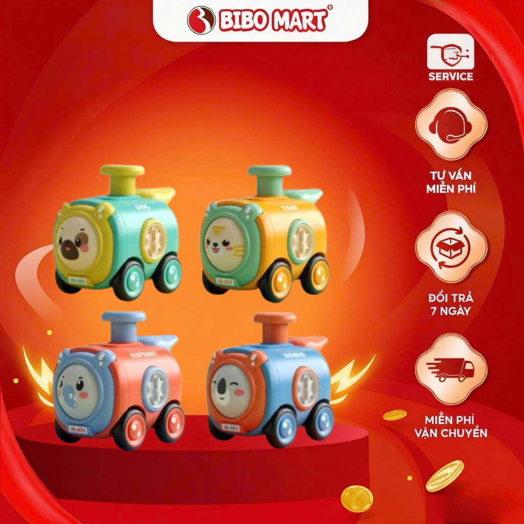 Đồ Chơi Tàu Hỏa Chạy Trớn Có Còi Giúp Bé Vừa Học Vừa Chơi-Bibomart