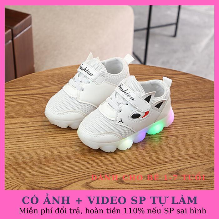 Giày trẻ em đẹp họa tiết hoạt hình, có đèn led lấp lánh dành cho bé trai, bé gái 1-7 tuổi