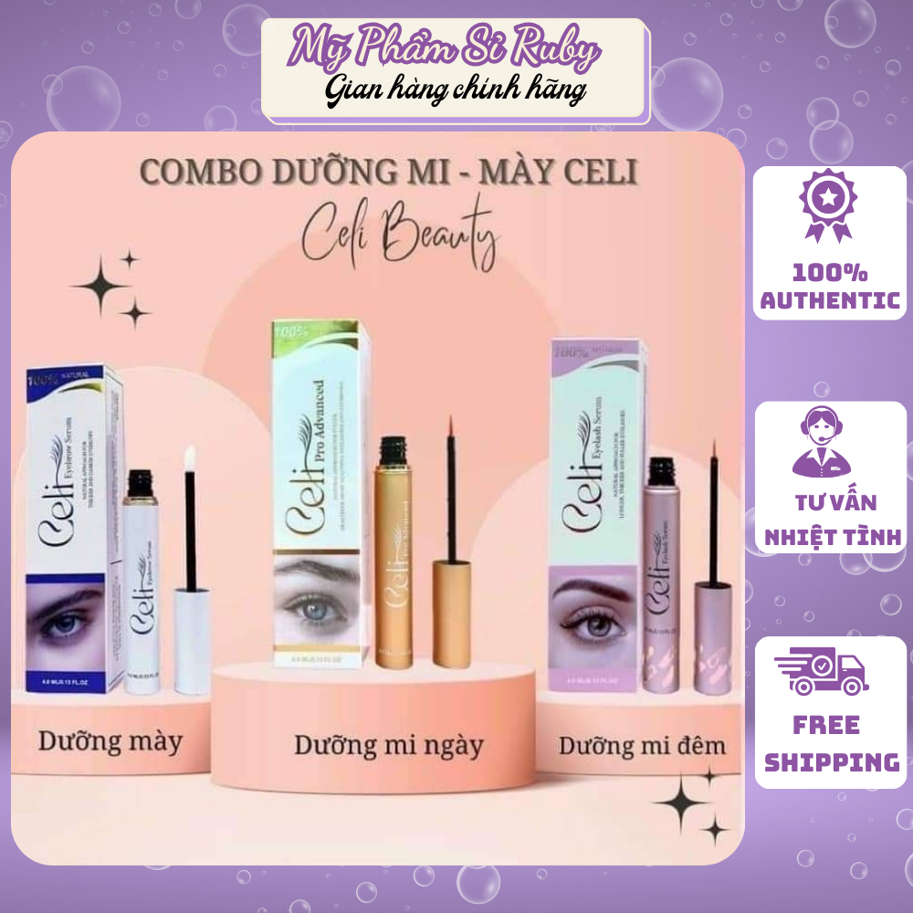 Serum dưỡng mi Celi Eyebrow Serum - 4 ml - Gồm 2 cây ngày và đêm