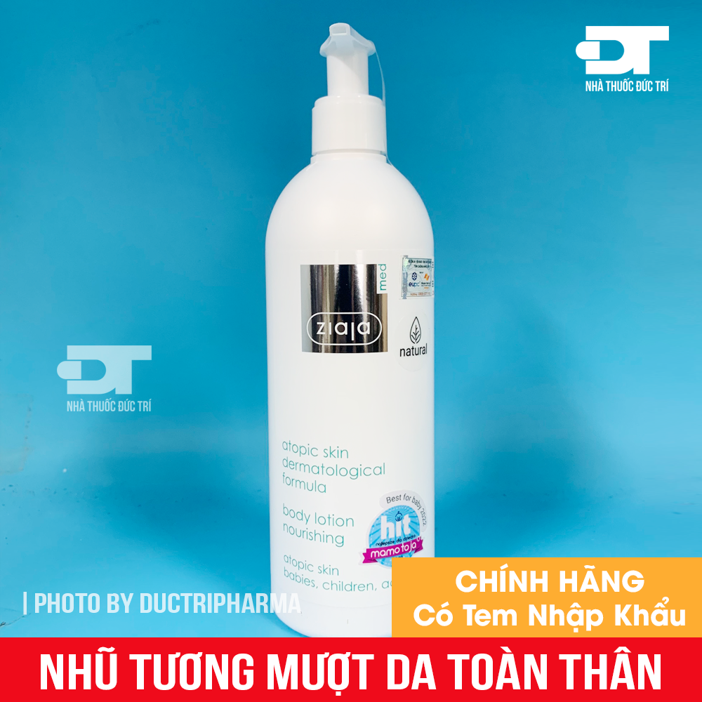 Nhũ tương mượt da toàn thân 1% urê - ziaja med atopic skin dermatological formula body lotion nourishing, cam kết hàng đúng mô tả, chất lượng đảm bảo an toàn đến sức khỏe người sử dụng
