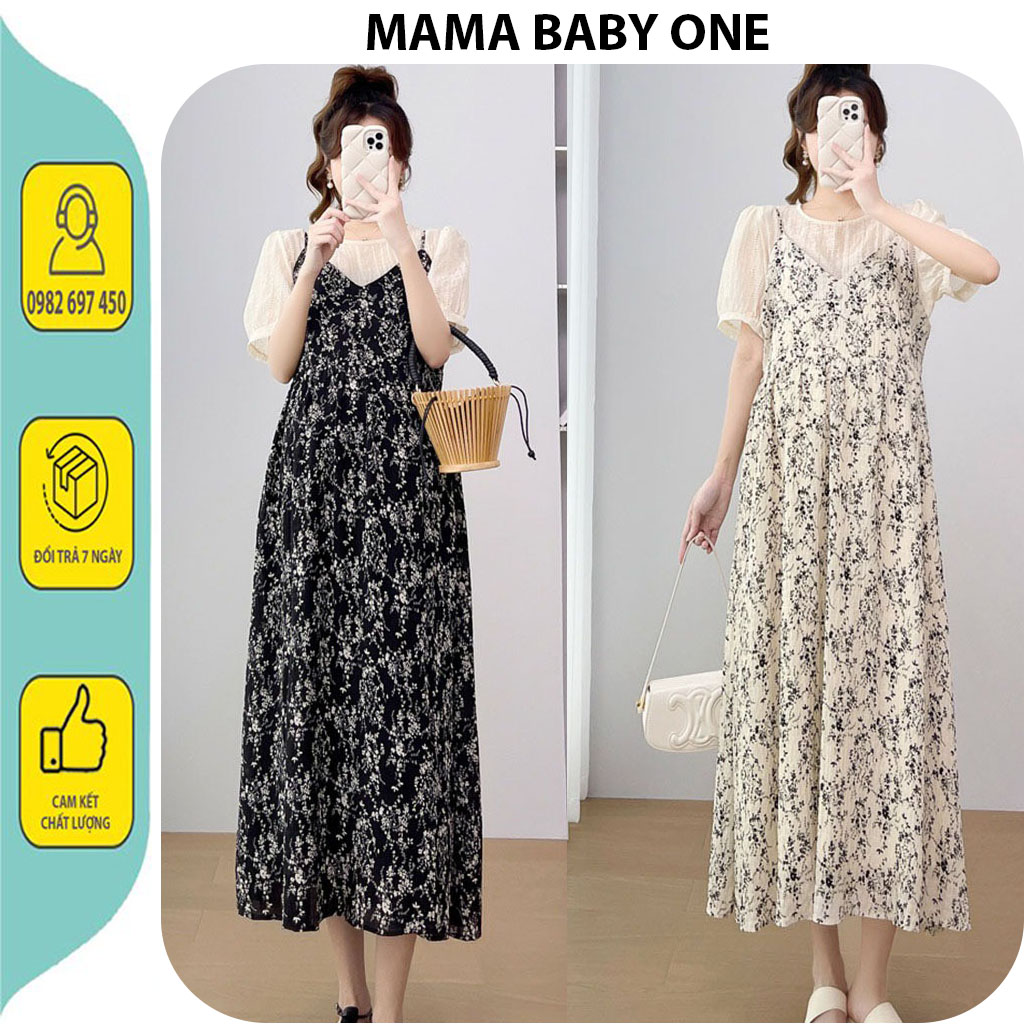 ĐẦM BẦU VÁY CÔNG SỞ DỰ TIỆC MÙA HÈ V826 -VÁY XINH THIẾT KẾ XÉT YẾM ÁO KÈM VÁY YẾM HOA XINH XẮN DÁNG SUÔNG DÀI TRẺ TRUNG