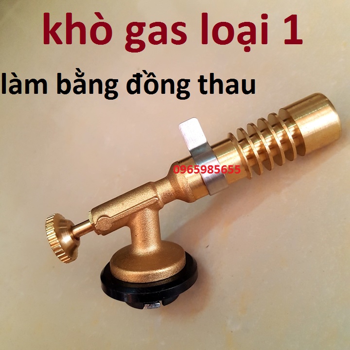 Đèn khò gas 1300 độ bằng đồng nguyên khối độ bền cao - đèn khò ga mini - khò lửa mini