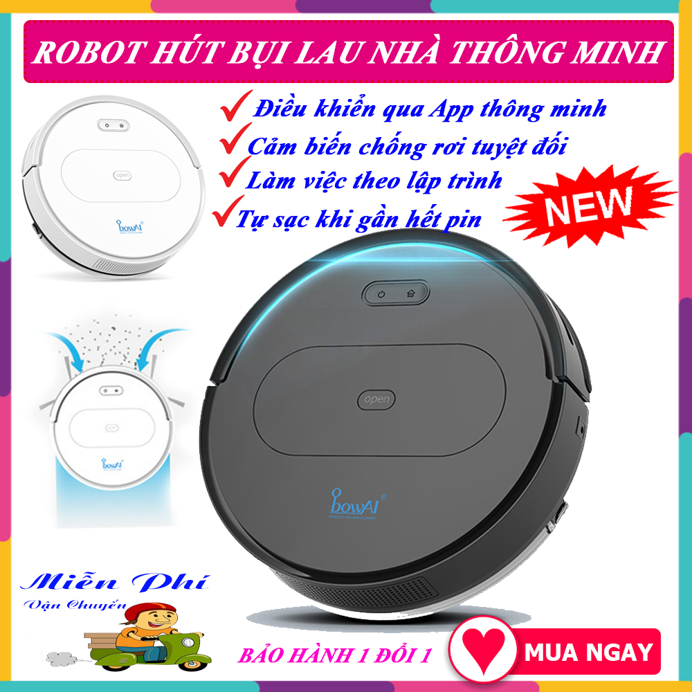 [HÀNG XỊN] Robot Hút Bụi Lau Nhà, Máy Hút Bụi Tự Động, Robot Hút Bụi Cao Cấp OB11. Điều khiển Qua App, Cảm Biến Chống Rơi Thông Minh, Tự Sạc Khi Gần Hết Pin, Lập Trình Đường Đi, Lực Hút Cực Khỏe, Lau Khô - Lau Ướt. BH Uy Tín!
