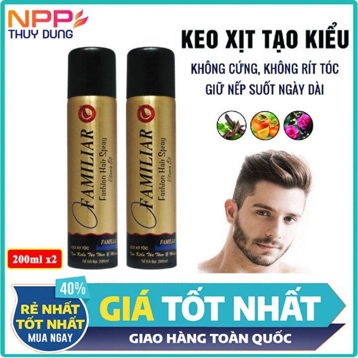 Combo 2 chai keo xịt tóc tạo kiểu familiar 200ml hương mới - npp thùy dung