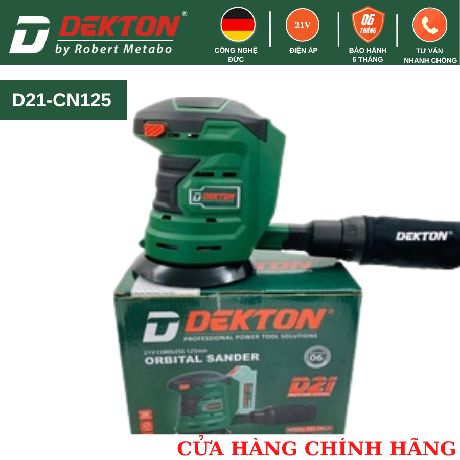 Máy Chà Nhám 125MM Dekton / D21-CN125 - Dùng Pin D21 ( Thân Máy )