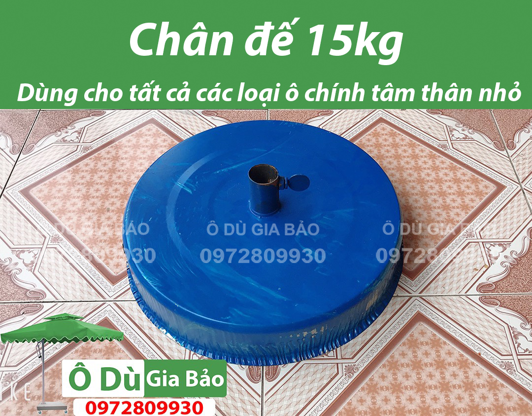 Chân Đế Bê Tông 15kg - Dùng cho Ô Dù Chính Tâm Tròn và Chính Tâm Vuông