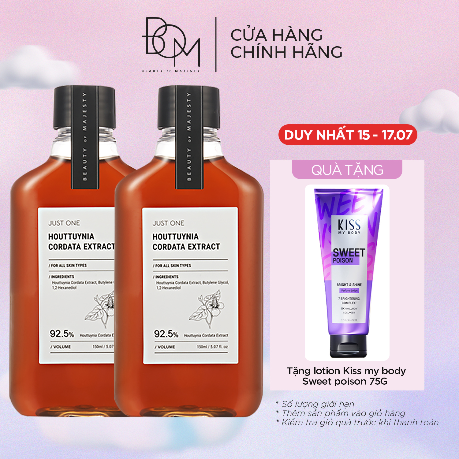 Combo 2 chai nước thần just one chiết xuất diếp cá 300ml/chai