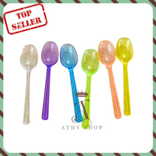 BỘ 6 MUỖNG NHỰA XINH XẮN CHO BÉ set 6 thìa nhựa màu đẹp dễ thương cao cấp combo 6 muỗng xịn đẹp tốt giá rẻ bộ thìa HOFACO dùng gia đình đút bé ăn muỗng cafe trang trí ly nước cực đẹp