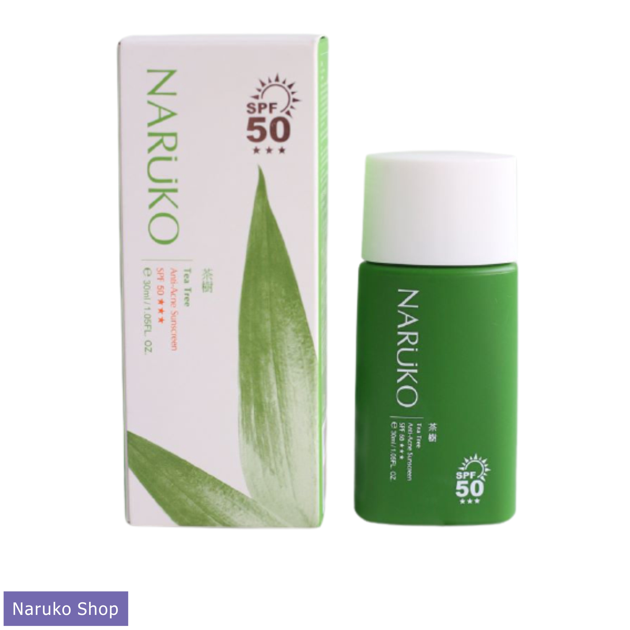 [DA MỤN-DA DẦU] Kem chống nắng Naruko tràm trà dùng trên các làn da bị dầu và mụn SPF 50 30 ml – Tea Tree Anti-Acne Sunscreen SPF50 30 ml