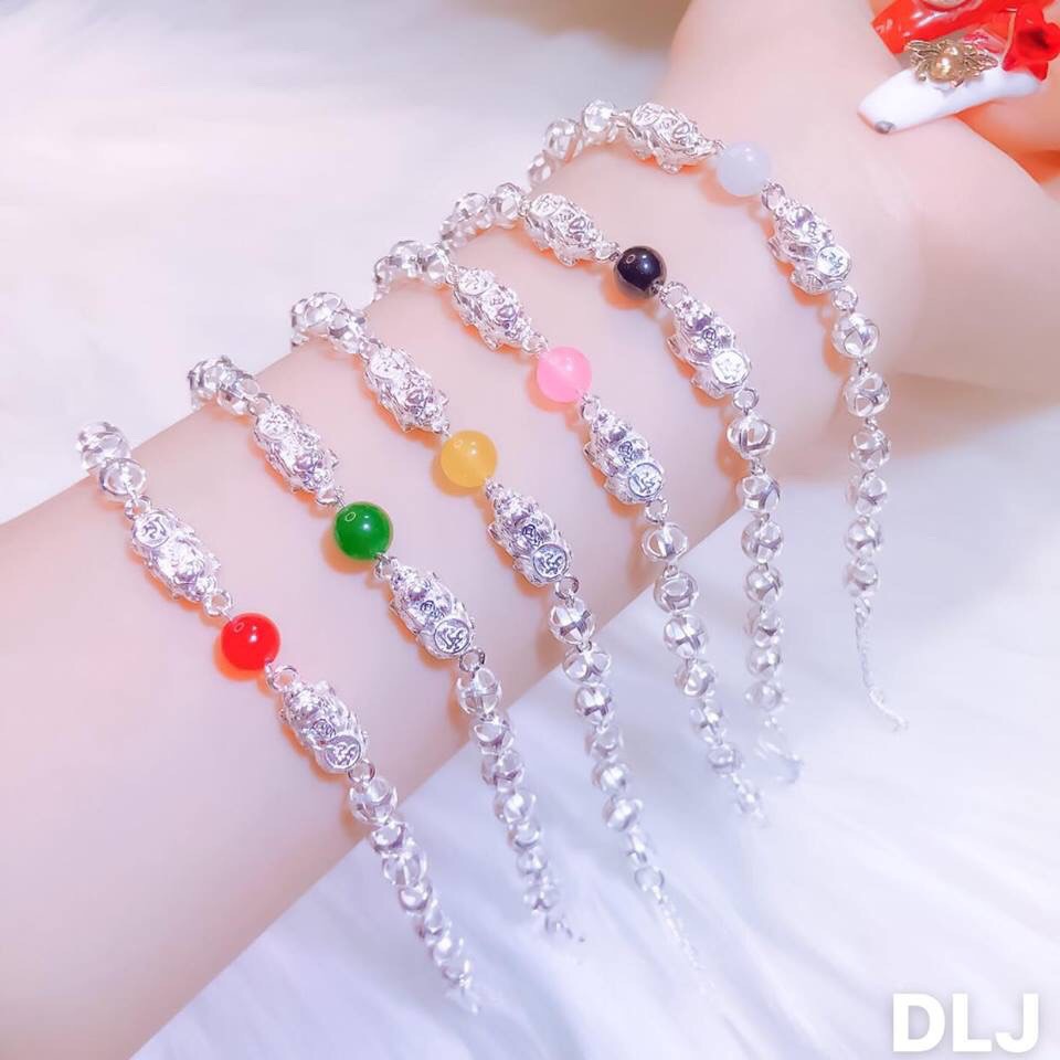 Lắc Tay Tỳ Hưu Bạc Ta Đủ Màu  - TRANG SỨC BẠC TNJ CAM KẾT HÀNG CHUẨN ẢNH, CHẤT LƯỢNG TỐT, PHỤC VỤ TẬN TÌNH, CHU ĐÁO