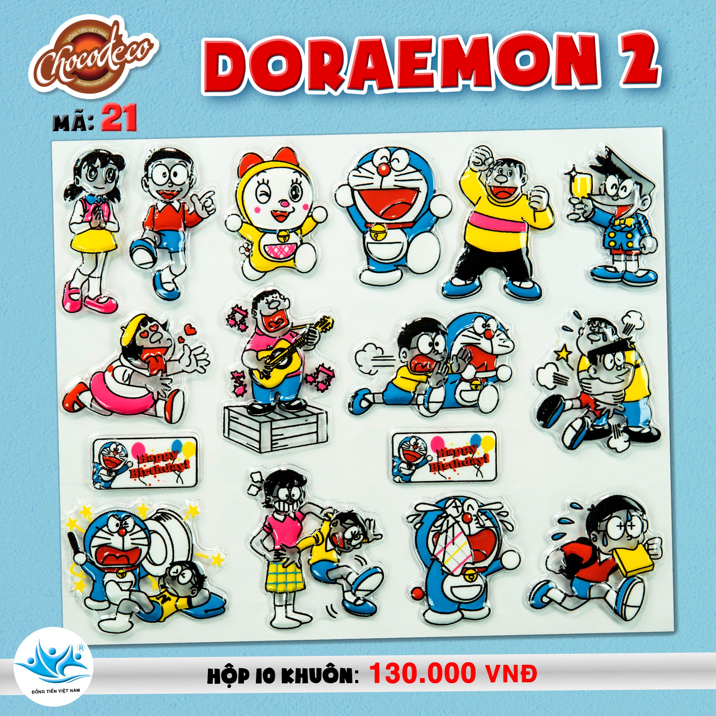 Khuôn CHOCO DECOR 21 Doraemon 2 -khuôn socola trang trí bánh kem- Đồng Tiến Việt Nam