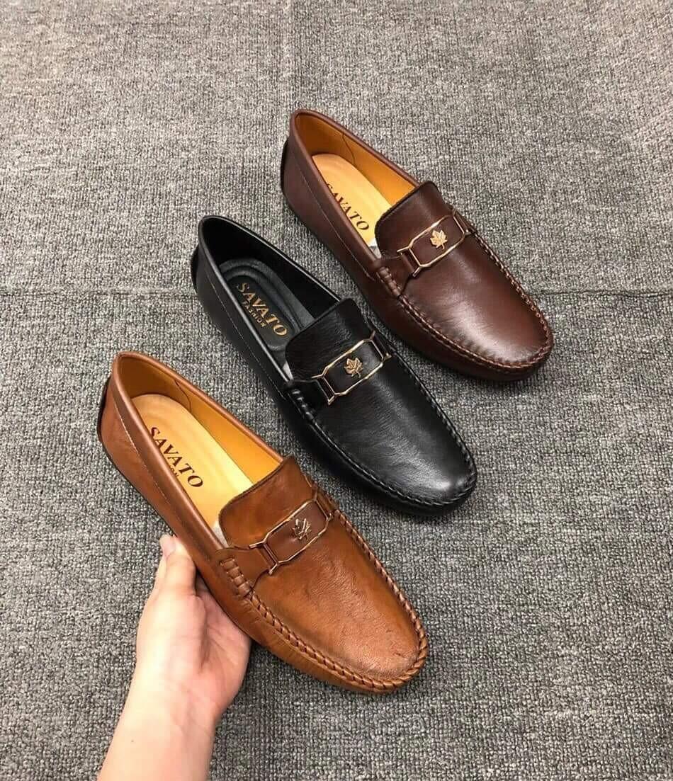 Giày Lười Da Bò Thời Trang Công Sở Trẻ Đẹp Mẫu Hot 2020(3 Màu Nâu Vàng Đen)- lazini