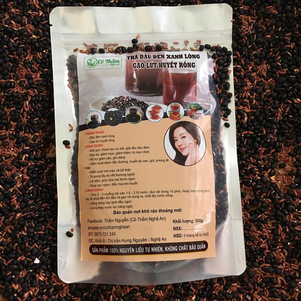 1KG Trà gạo lứt huyết rồng, đậu đen xanh lòng hạ thổ Cô Thắm