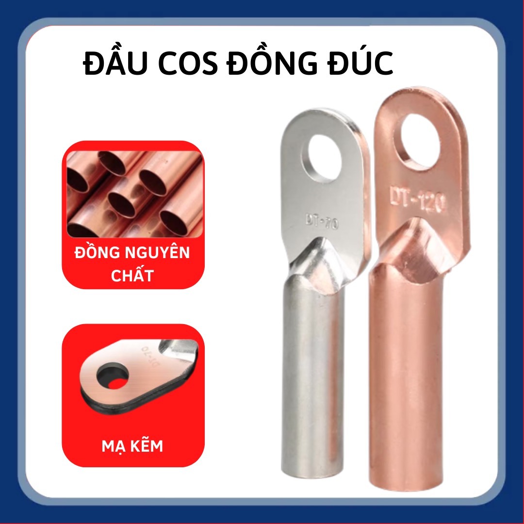 Đầu Cos Đồng Đỏ Đúc; đầu cos đồng đúc; cốt trần; cốt dài tròn; cos trần đúc đồng;cos dài tròn đồng đúc