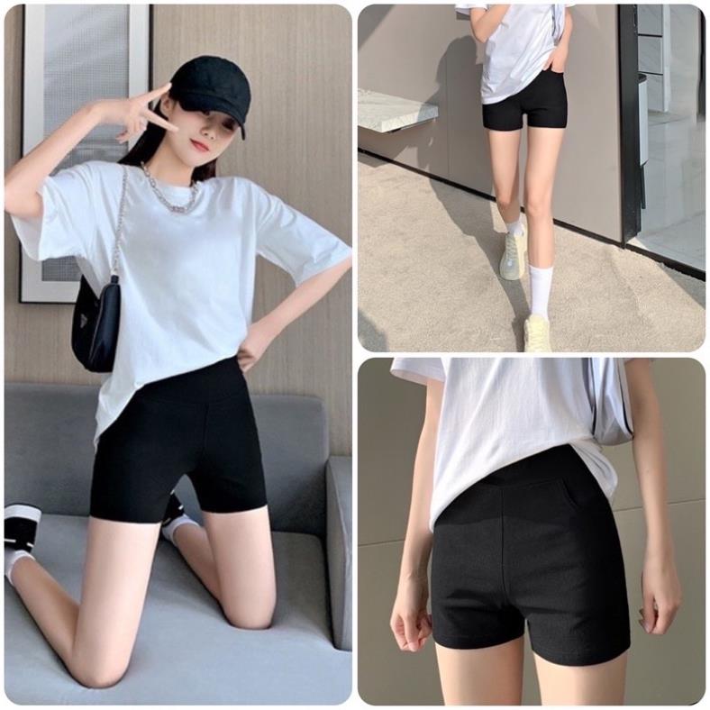 Quần đùi legging nữ sknit dáng ngắn nữ nâng mông mùa hè năng động