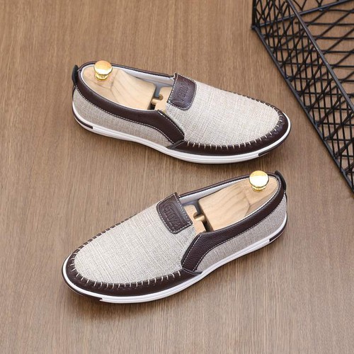 [HCM]Giày lười vải bố cao cấp màu xám sáng size 38 đến 43 sản phẩm đã được khâu đế  (VBKEM)