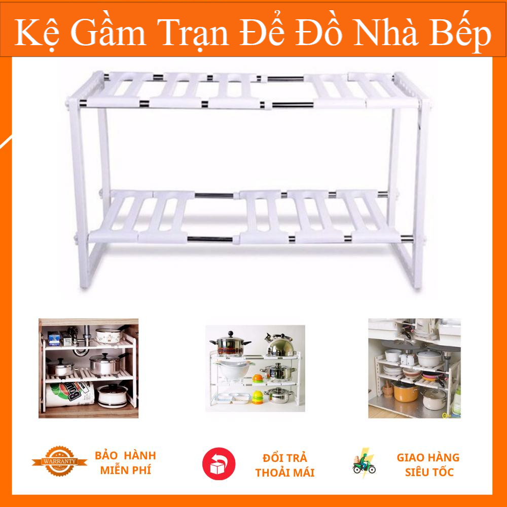 Kệ gầm trạn nhà bếp 2 tầng, giá để đồ tiện dụng, kệ xếp dụng cụ nhà bếp dưới bồn rửa bát 2 tầng thông minh, kệ để đồ gầm trạn nhà bếp 2 tầng đa năng cao cấp