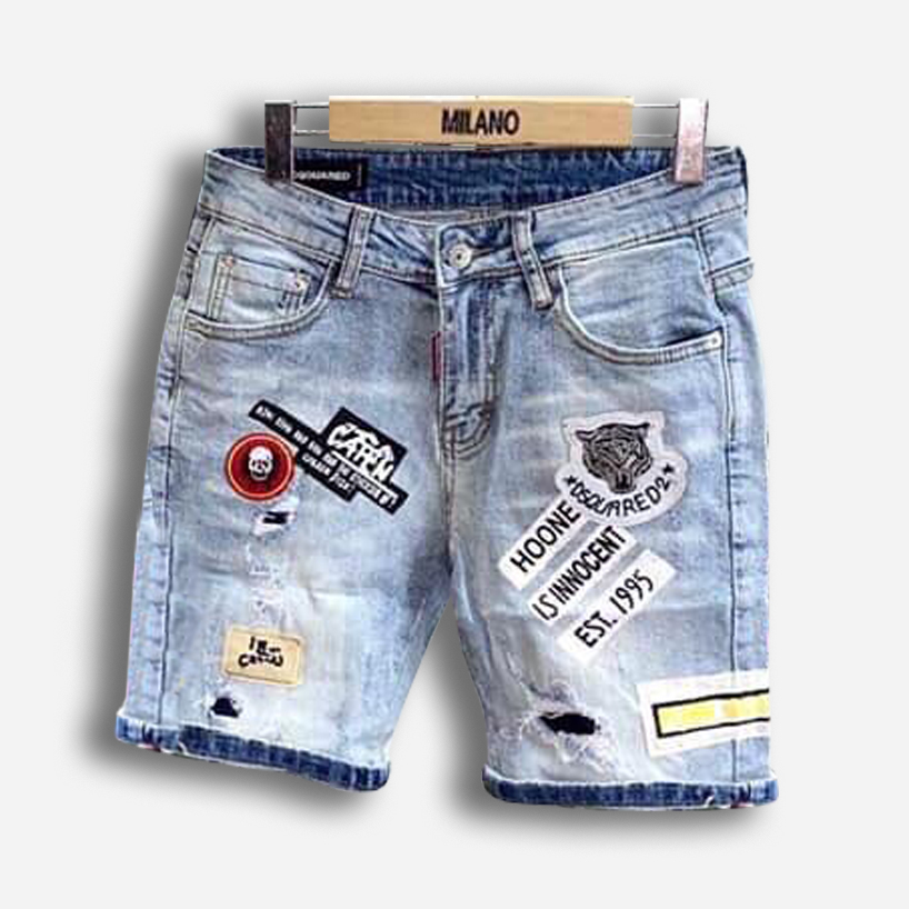 Quần short jean nam ngắn cao cấp chất bò rách xước