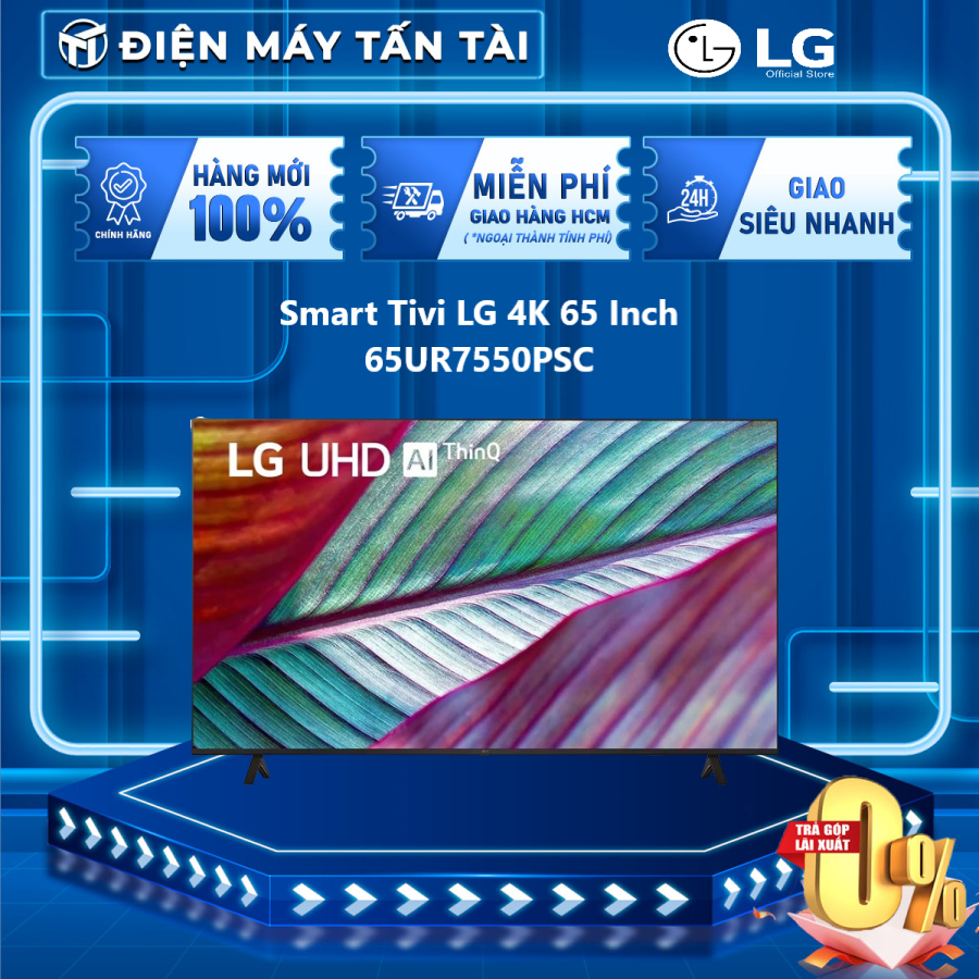 Smart Tivi LG 4K 65 Inch 65UR7550PSC - Multi View chia nhỏ màn hình tivi Magic Remote tích hợp micro tìm kiếm giọng nói
