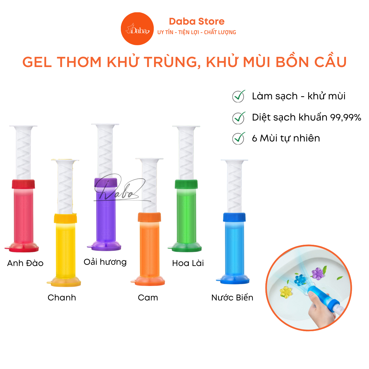 Gel Thơm Lâu Diệt Khuẩn Tolet, khử mùi bồn cầu dạng thạch hình bông hoa với 6 mùi thơm tự nhiên