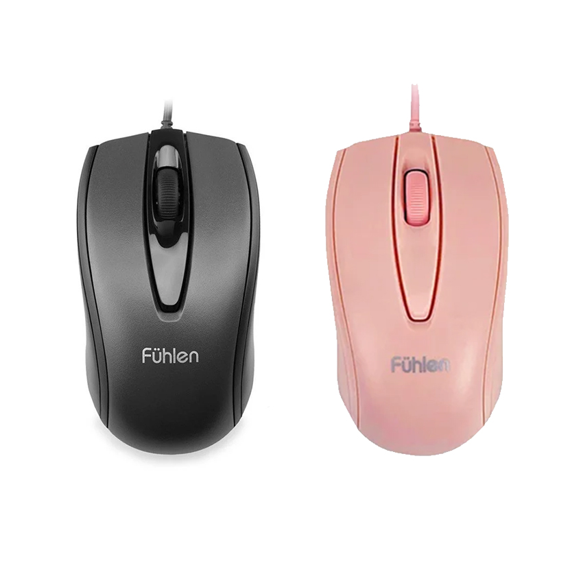 Wired optical mouse fuhlen L102 (black/pink)