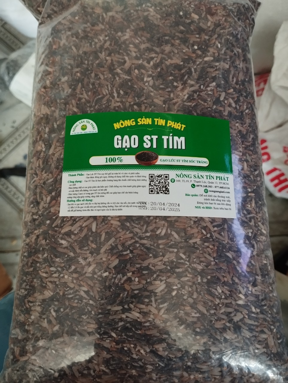 2 kg gạo lứt tím than sóc trăng _ gạo lứt st tím gạo ông cua cơm mềm dẻo, mùi thơm đặc trưng nongsantinphat