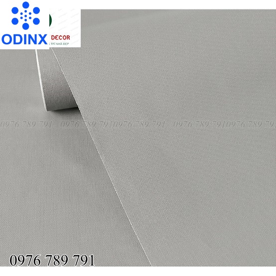 10m giấy dán tường màu xám nhạt vân vải nhám có keo sẵn, decal dán tường 10m vân nổi phòng ngủ đẹp
