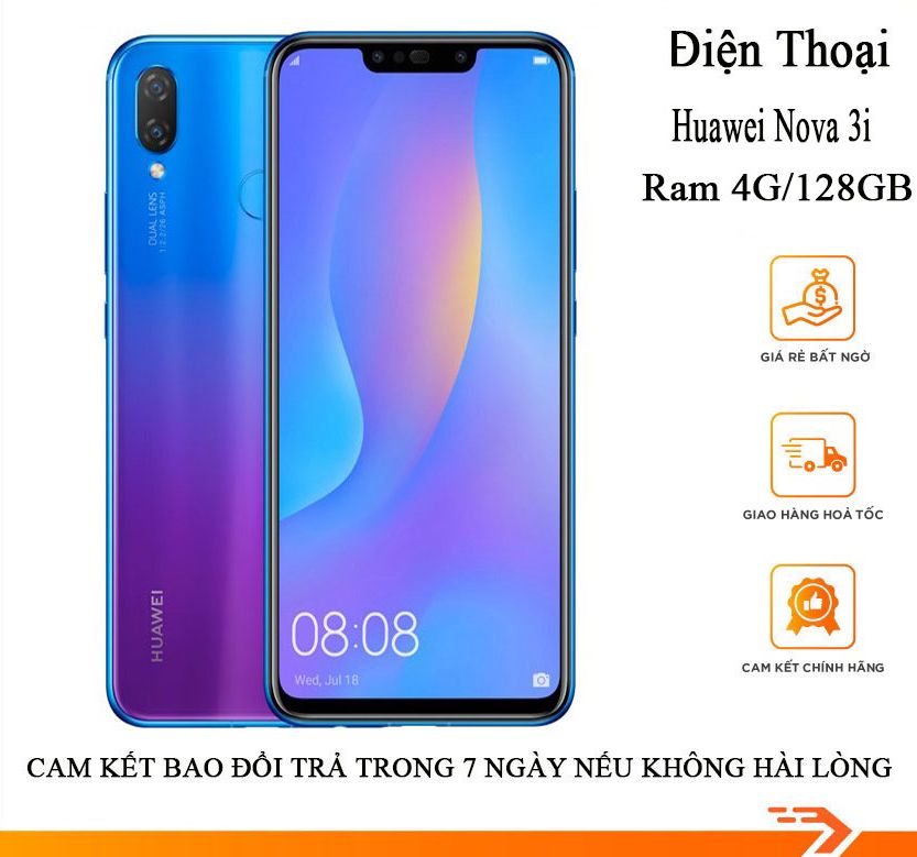 Điện thoại huawei 3i ram 4g/128gb máy chính hãng