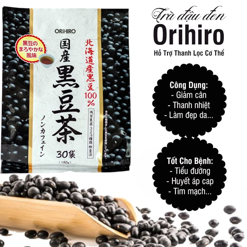 Trà Đậu Đen Orihiro  Hỗ Trợ Thanh Lọc Cơ Thể, Làm Đẹp Da 30 Gói