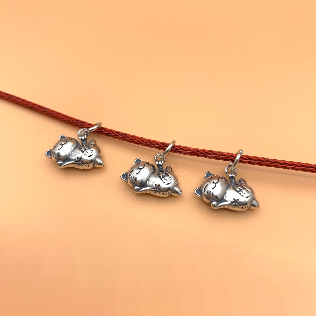 Charm mèo thần tài kiểu mới nhất - charm bạc 925 - mã ca152