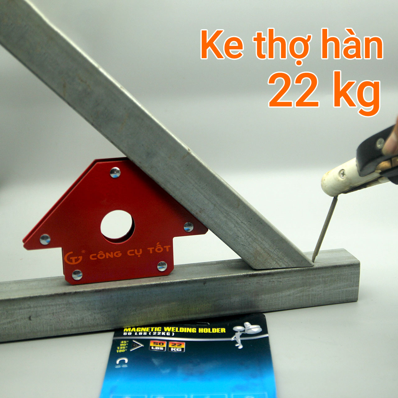 Ke góc nam châm 50lbs lực hút 22kg