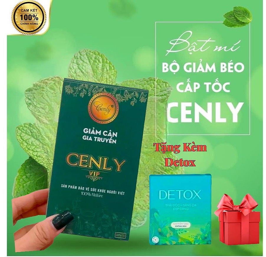 Giảm Cân CenIy VIP Dành cho cơ địa lờn khó giảm tặng kèm 15viên detox