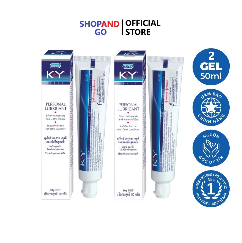 Freeship COMBO 2 chai gel bôi trơn K-Y Jelly 50g thái lan - Trơn mượt tự nhiên