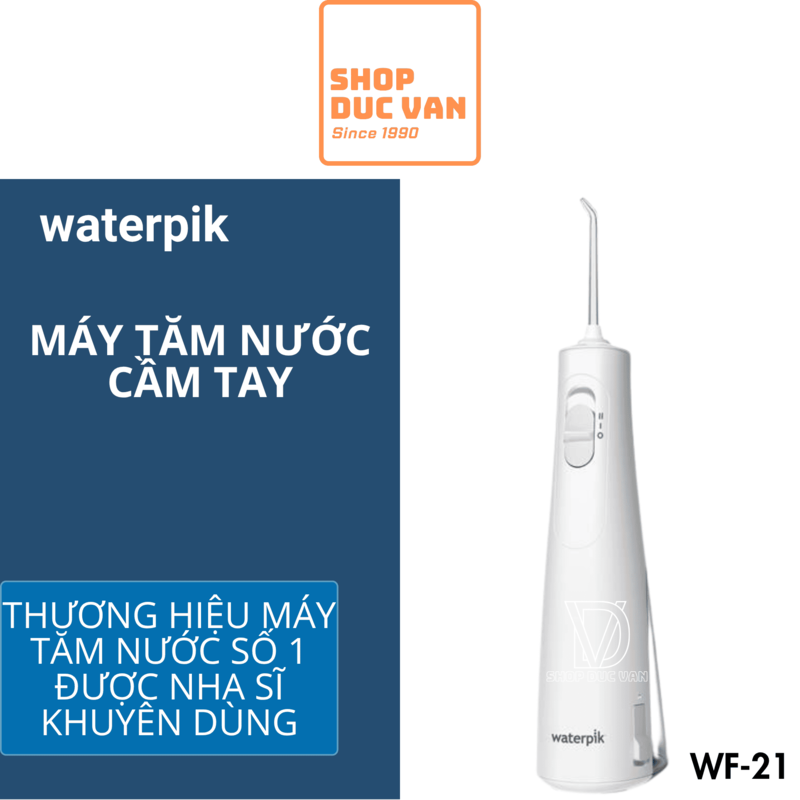 Máy Tăm Nước Cầm Tay Waterpik Cordless Enhance Water Flosser WF-21 Dây Sạc USB Type C Mẫu Mới [ Shop Đức Vân ]