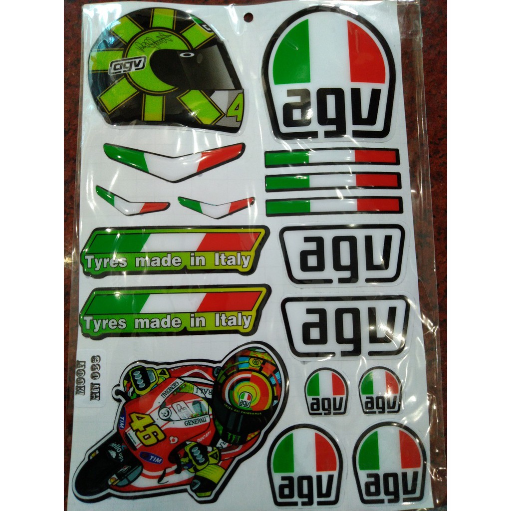 Tem nổi AGV dán mủ bảo hiểm dán xe - dochoixemay