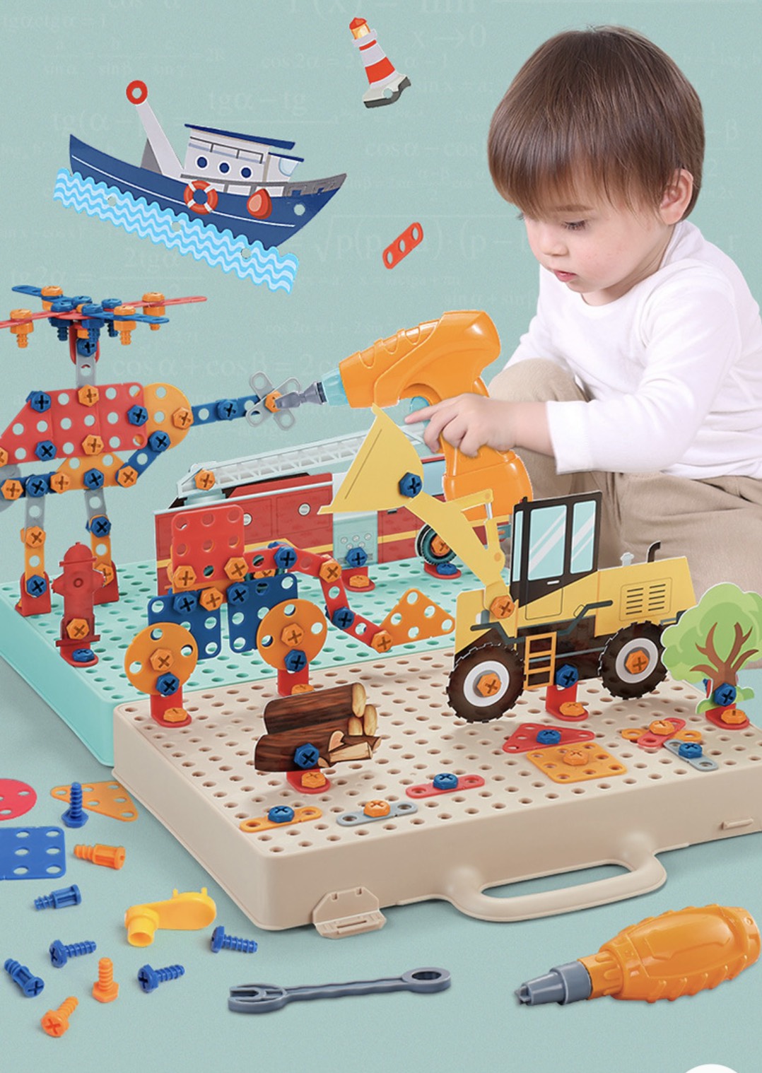 Bộ đồ chơi lắp ráp kĩ sư - vali vặn ốc vít cho bé