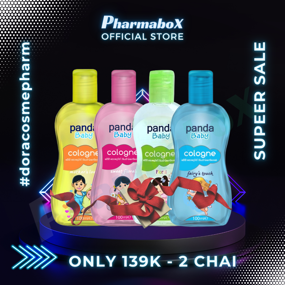 [Freeship Max - Quà tặng đơn từ 135k] Bộ sản phẩm nước hoa cho bé Panda Baby Cologne (2 chai 100ml)